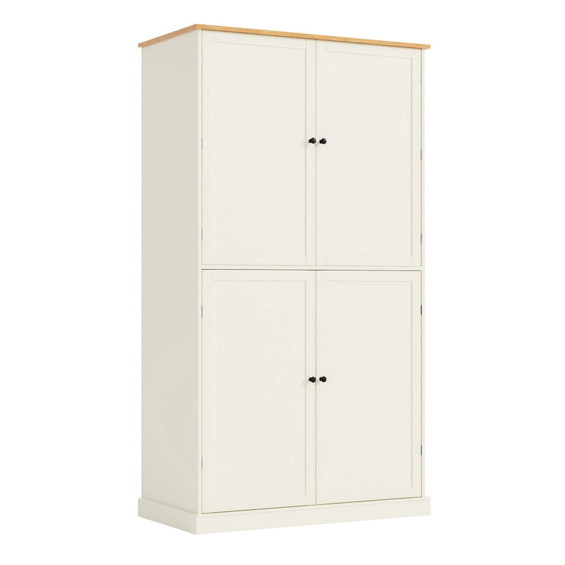 40.2x20x71.3 High Freestanding Kitchen Pantry Large Cupboard Storage Cabinet with 2 Drawers 2 Adjustable Shelves 8 Door Shelves
