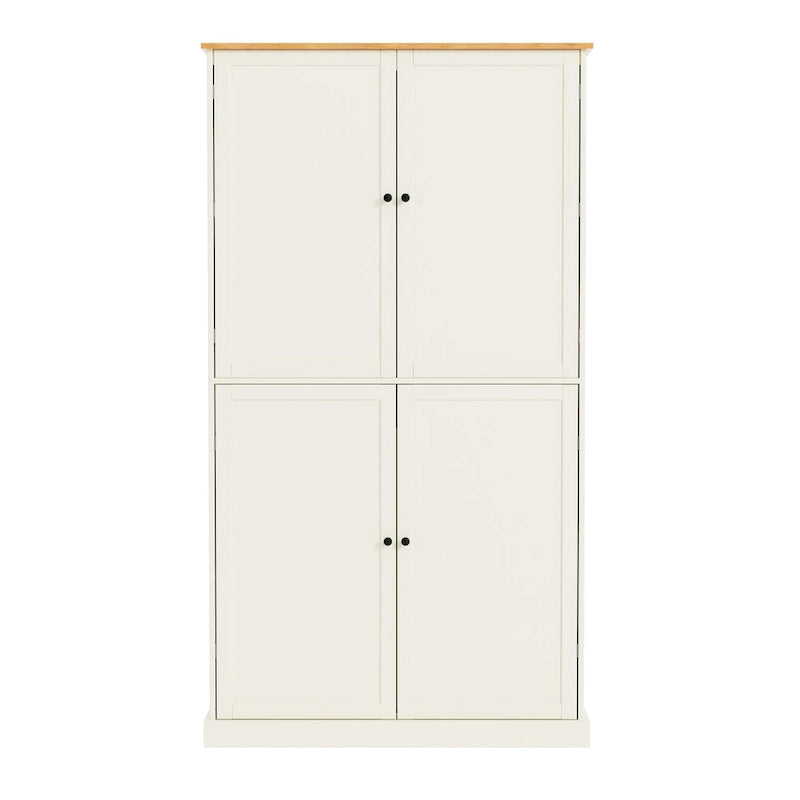 40.2x20x71.3 High Freestanding Kitchen Pantry Large Cupboard Storage Cabinet with 2 Drawers 2 Adjustable Shelves 8 Door Shelves
