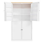 40.2x20x71.3 High Freestanding Kitchen Pantry Large Cupboard Storage Cabinet with 2 Drawers 2 Adjustable Shelves 8 Door Shelves