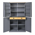 40.2x20x71.3 High Freestanding Kitchen Pantry Large Cupboard Storage Cabinet with 2 Drawers 2 Adjustable Shelves 8 Door Shelves