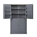 40.2x20x71.3 High Freestanding Kitchen Pantry Large Cupboard Storage Cabinet with 2 Drawers 2 Adjustable Shelves 8 Door Shelves