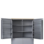 40.2x20x71.3 High Freestanding Kitchen Pantry Large Cupboard Storage Cabinet with 2 Drawers 2 Adjustable Shelves 8 Door Shelves