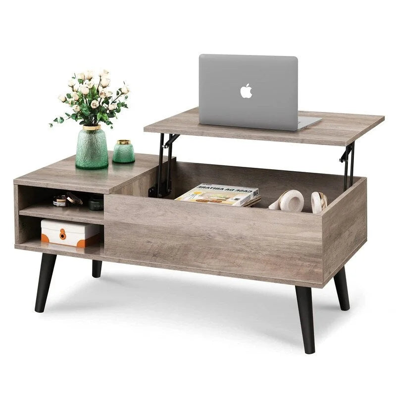 Lift Top Coffee Table with Storage for Living Room - 39.37D x 19.69W x 16.93H