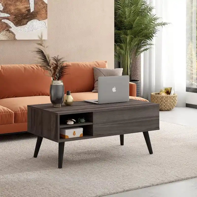 Lift Top Coffee Table with Storage for Living Room - 39.37D x 19.69W x 16.93H
