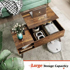 Lift Top Coffee Table with Storage for Living Room - 39.37D x 19.69W x 16.93H