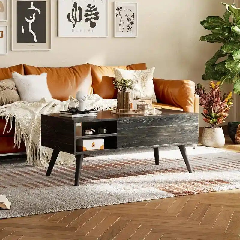Lift Top Coffee Table with Storage for Living Room - 39.37D x 19.69W x 16.93H
