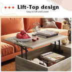 Lift Top Coffee Table with Storage for Living Room - 39.37D x 19.69W x 16.93H