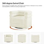 Rosa Modern Boucle Swivel Chair with Pillow Set of 2 by HULALA HOME