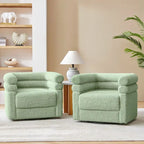 Rosa Modern Boucle Swivel Chair with Pillow Set of 2 by HULALA HOME