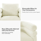 Rosa Modern Boucle Swivel Chair with Pillow Set of 2 by HULALA HOME