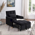 3-in-1 Convertible Sleeper Sofa Lounge Chair Bed, Black
