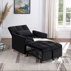 3-in-1 Convertible Sleeper Sofa Lounge Chair Bed, Black