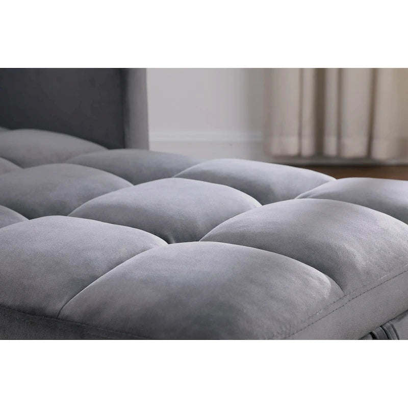 3-in-1 Convertible Sleeper Sofa Lounge Chair Bed, Black