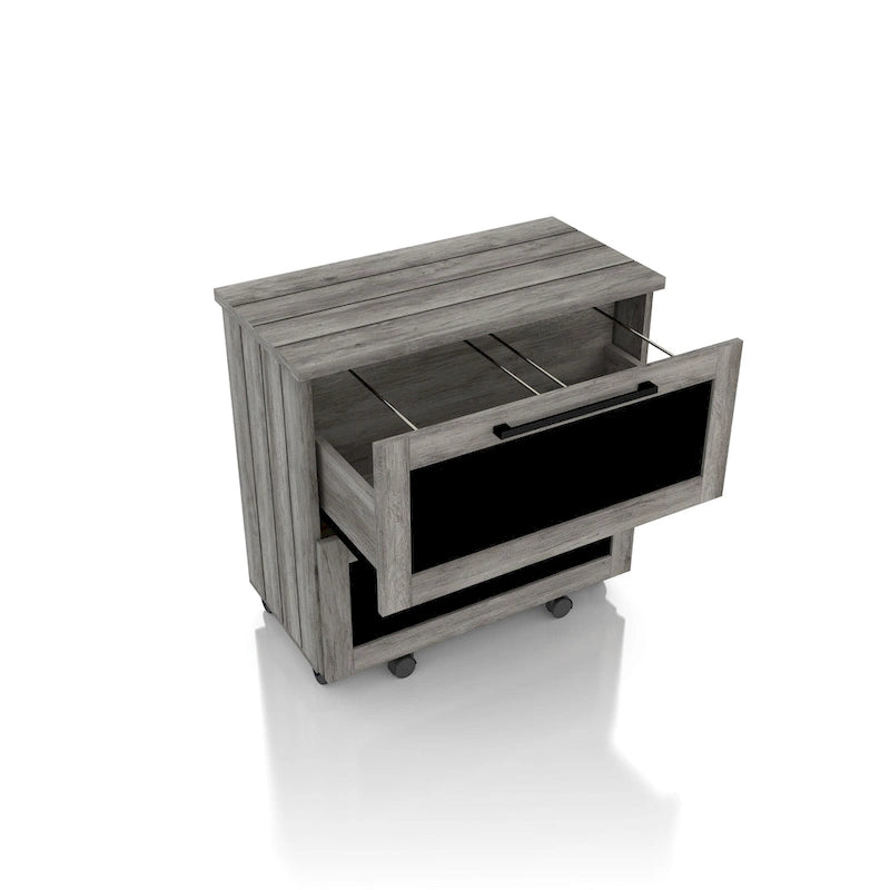 Brett Rustic Grey Oak 2-Drawer File Cabinet by Furniture of America