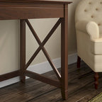 Key West 60W L Desk with File Cabinets and Bookcase by Bush Furniture