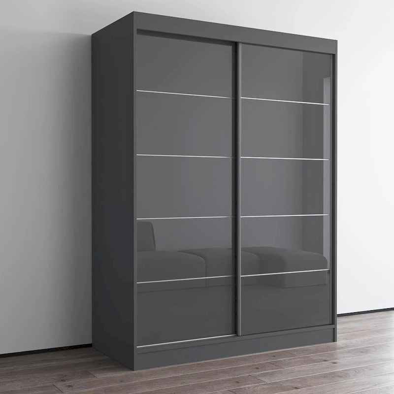 Aria 2 Door Modern High Gloss Wardrobe Armoire