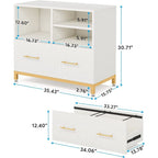 Wood Lateral File Cabinet with Drawer for Letter or A4 Size Files