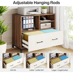 Wood Lateral File Cabinet with Drawer for Letter or A4 Size Files