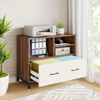 Wood Lateral File Cabinet with Drawer for Letter or A4 Size Files