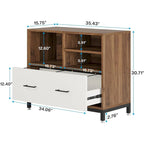 Wood Lateral File Cabinet with Drawer for Letter or A4 Size Files