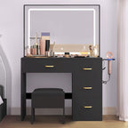 Moasis Makeup Vanity Table Cushioned Stool Vanity Desk Set - 35.43L x 15.74W x 53.54H