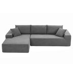Sectional Couch corduroy Covers 2 pcs L Shape Sectional Sofa Couches for Living Room, Bedroom, Salon, 2 PC Free Combination, Gr