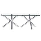 Somette Leilany 42 x 72 Rectangular Dining Table - Stainless Steel