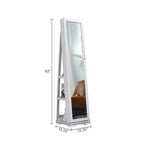 360 Degree Rotation Full-Body Mirror Cabinet Storage Jewelry Storage White