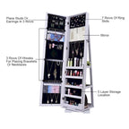 360 Degree Rotation Full-Body Mirror Cabinet Storage Jewelry Storage White