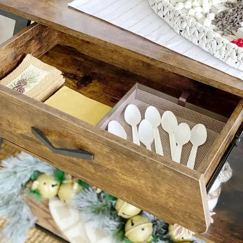 41.7 inch Wide Rolling Kitchen Island with Drawer - 41.7 inch