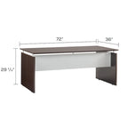 Medina 72 Floating Surface Desk, Executive Office Desk