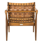SAFAVIEH Couture Zenica Leather Safari Chair - 24.5 W x 30 L x 30 H - 25W x 30D x 30H