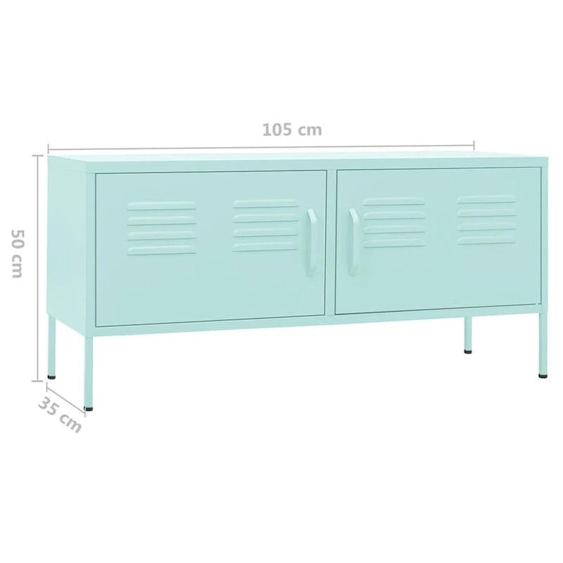 vidaXL TV Stand TV Unit Sideboard Home TV Console Media Unit Cupboard Steel - 41.3 x 13.8 x 19.7
