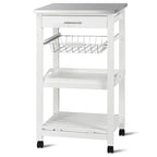 Rolling Kitchen Trolley Storage Basket And Drawers Cart - 18.5 x 14.5 x 33 ( L x W x H )