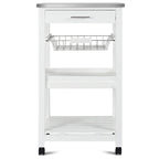 Rolling Kitchen Trolley Storage Basket And Drawers Cart - 18.5 x 14.5 x 33 ( L x W x H )