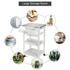 Rolling Kitchen Trolley Storage Basket And Drawers Cart - 18.5 x 14.5 x 33 ( L x W x H )