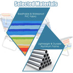 Gymax 2PCS Folding Beach Backpack Chair Reclining Camping Chair w/ - See Details