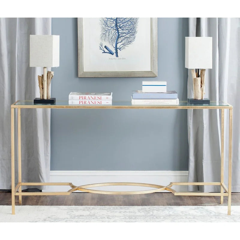 SAFAVIEH Colette Gold Console - 63 x 16 x 32 - 63Wx16Dx32H