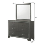 Hoyt Dark Gray Faux Leather Upholstered Tufted King Panel Bed