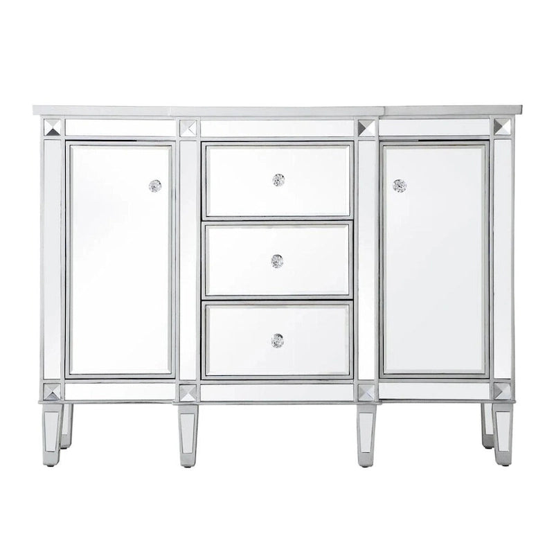 2-Door Mirrored Accent Cabinet