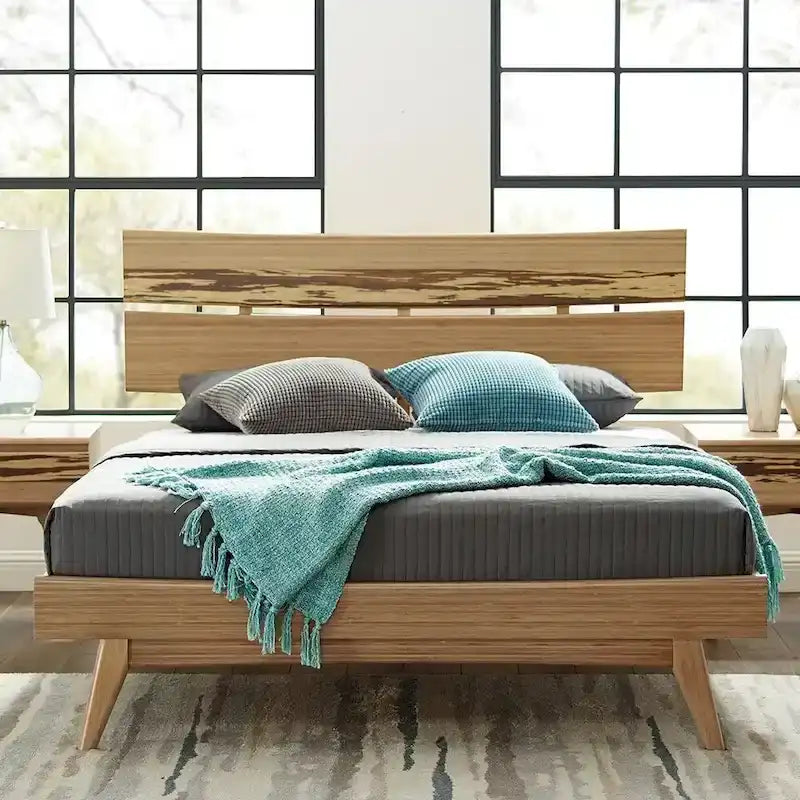 Sarah Queen Platform Bed, Burgundy