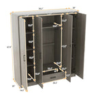 4-Door Wardrobe Armoires with 1 Drawer