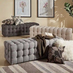 Knightsbridge Linen Fabric Tufted Bench by iNSPIRE Q Artisan