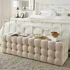Knightsbridge Linen Fabric Tufted Bench by iNSPIRE Q Artisan