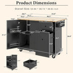 Kitchen Island on Wheels with Drop Leaf and 3 Tier Pull Out Organizer