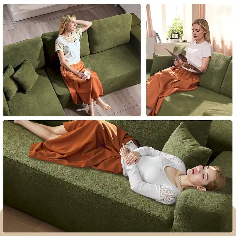 HOOOWOOO Modern L-shaped Modular Sectional Sofa with Chaise