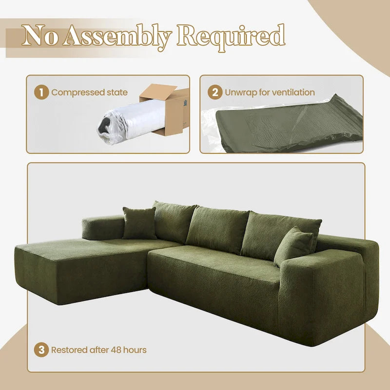 HOOOWOOO Modern L-shaped Modular Sectional Sofa with Chaise