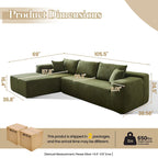 HOOOWOOO Modern L-shaped Modular Sectional Sofa with Chaise