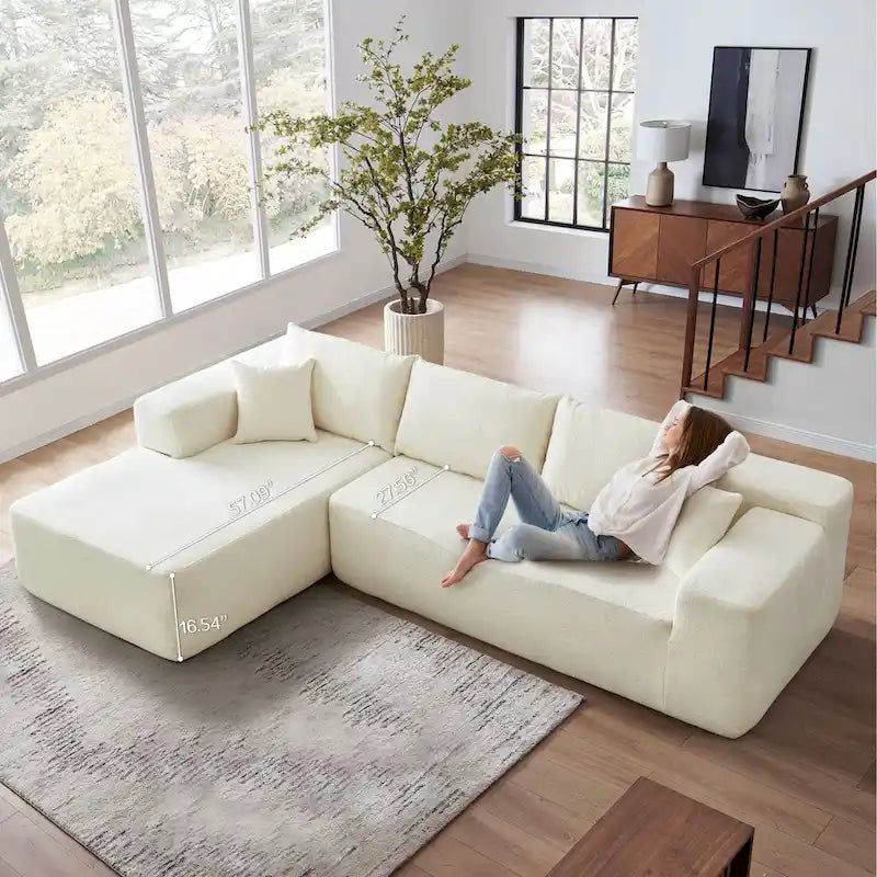 HOOOWOOO Modern L-shaped Modular Sectional Sofa with Chaise