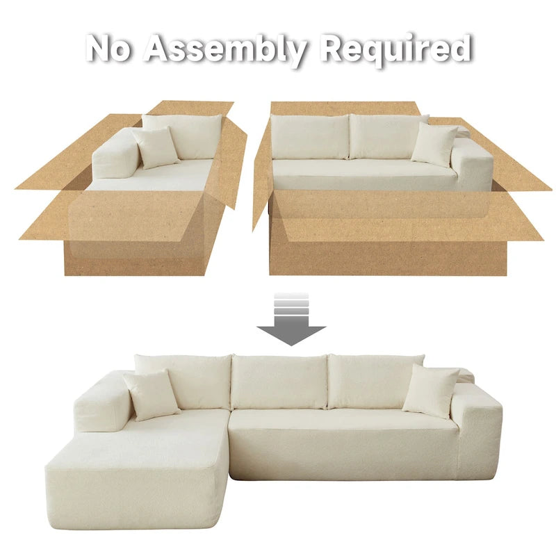 HOOOWOOO Modern L-shaped Modular Sectional Sofa with Chaise